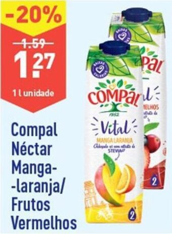 ALDI Compal Néctar Manga-Laranja/Frutos Vermelhos 1L promoção