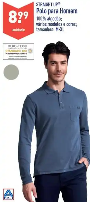 ALDI Straight Up Polo para Homem M-XL promoção