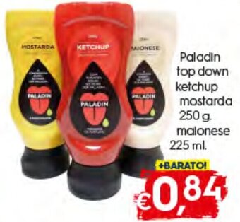 Bolama Paladin Top Down Ketchup Mostarda 250g/ Maionese 225ml promoção