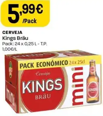 Intermarché Cerveja Kings Bräu 24 x 0,25L promoção