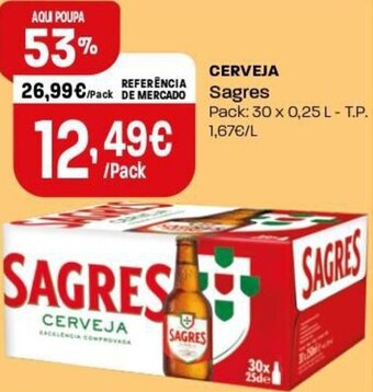 Intermarché Cerveja Sagres 30 x 0,25L promoção