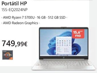 Worten Portátil HP 15,6" FHD promoção