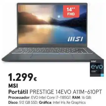 MSI Portátil 14" FHD