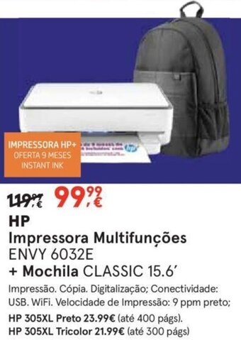 Worten HP Impressora Multifunções Envy 6032E promoção