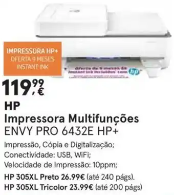 Worten HP Impressora Multifunções Envy Pro 6430E HP+ promoção