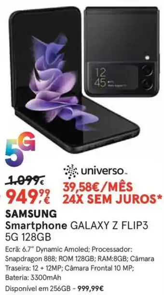 Worten Samsung Smartphone Galaxy FLIP3 5G 128GB promoção