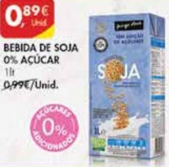 Pingo Doce Bebida de Soja 0% Açúcar 1lt promoção