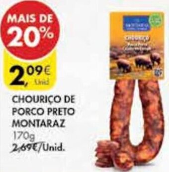 Pingo Doce Chouriço de Porco Preto Montaraz 170g promoção