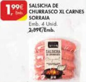 Pingo Doce Salsicha de Churrasco XL Carnes Sorraia 4 Unid promoção