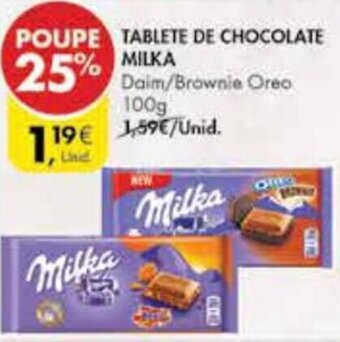 Pingo Doce Tablete de Chocolate Milka 100g promoção