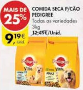 Pingo Doce Comida Seca P/Cão Pedigree 3kg promoção