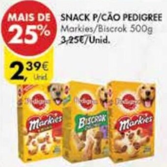 Pingo Doce Snack P/Cão Pedigree 500g promoção