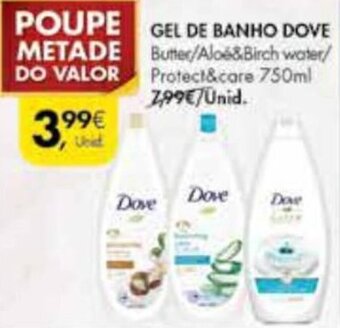 Pingo Doce Gel de Banho Dove 750ml promoção