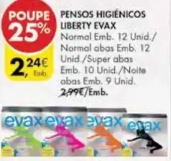 Pingo Doce Pensos Higiénicos Liberty Evax promoção