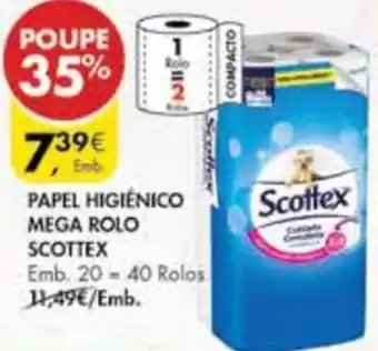 Pingo Doce Papel Higiénico Mega Rolo Scottex 20=40 Rolos promoção