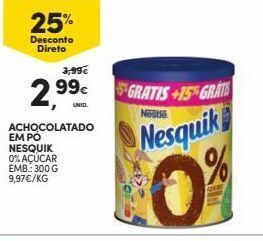 Continente Bom dia Chocolate em pó nesquik promoção