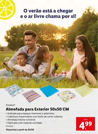 Lidl Florabest Almofada para Exterior 50x50cm promoção