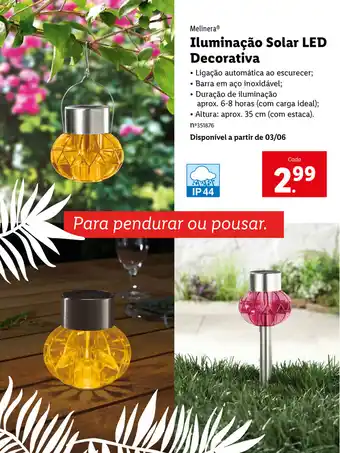 Lidl Melinera Iluminação Solar LED Decorativa promoção