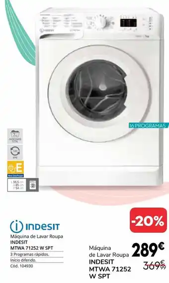 Conforama Máquina lavar roupa indesit promoção