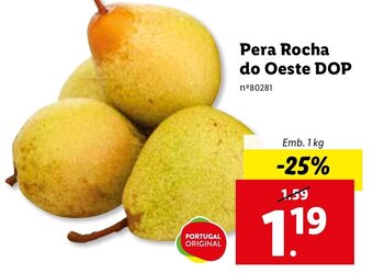 Lidl Pera Rocha do Oeste DOP 1kg promoção