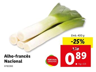 Lidl Alho-francês Nacional 400g promoção