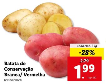 Lidl Batata de Conservação Branca/Vermelha 3kg promoção