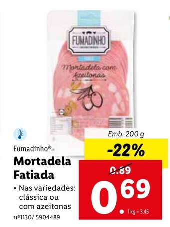 Lidl Fumadinho Mortadela Fatiada 200g promoção
