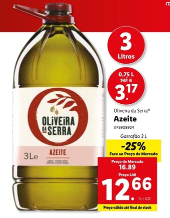 Lidl Oliveira da Serra Azeite 3L promoção