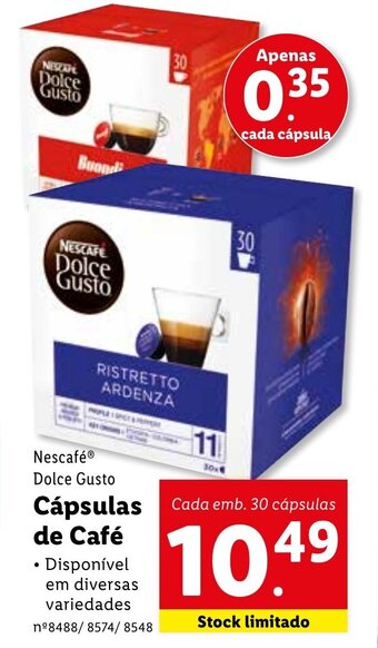Lidl Nescafé Dolce Gusto Cápsulas de Café 30 cápsulas promoção