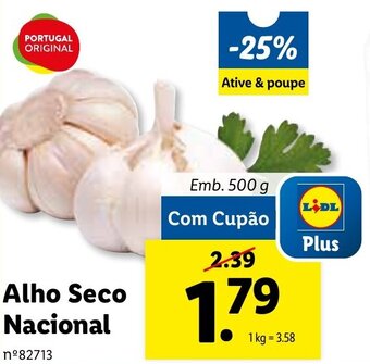 Lidl Alho Seco Nacional 500g promoção