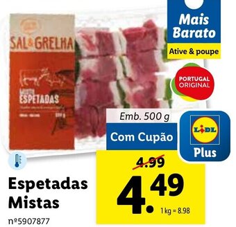 Lidl Espetadas Mistas 500g promoção