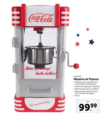Lidl Coca Cola Máquina de Pipocas promoção