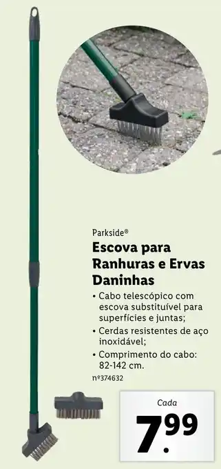 Lidl Parkside Escova para Ranhuras e Ervas Daninhas 82-142cm promoção