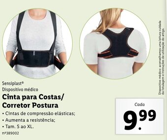 Lidl Sensiplast Dispositivo Médico Cinta para Costas/Corretor Postura S ao XL promoção