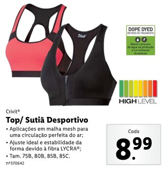 Lidl Crivit Top/Sutiã Desportivo 75B, 80B, 85B, 85C promoção