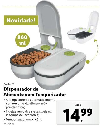 Zoofari Dispensador de Alimento com Temporizador 860ml