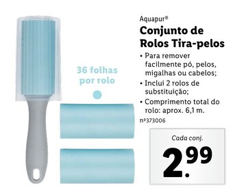 Lidl Aquapur Conjunto de Rolos Tira-pelos 6,1m promoção