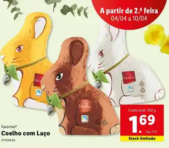 Lidl Favorina Coelho com Laço 150g promoção