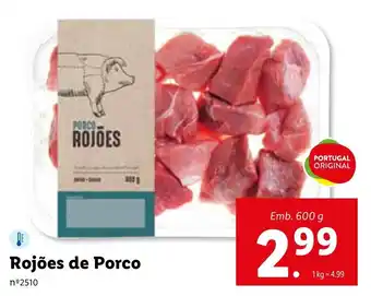 Lidl Rojões de Porco 600g promoção