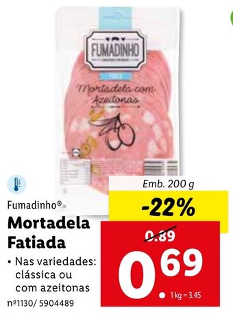 Lidl Fumadinho Mortadela Fatiada 200g promoção