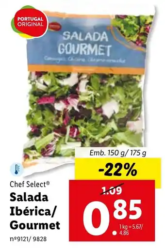 Lidl Chef Select Salada Ibérica/Gourmet 150g/175g promoção