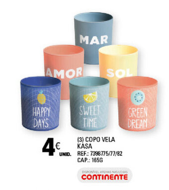 Continente Copo Vela Kasa 165G promoção