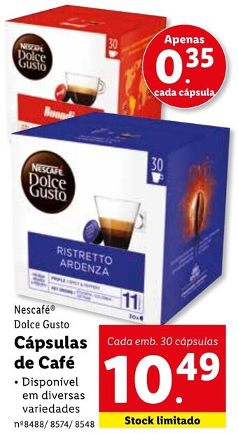 Lidl Nescafé Dolce Gusto Cápsulas de Café 30 cápsulas promoção