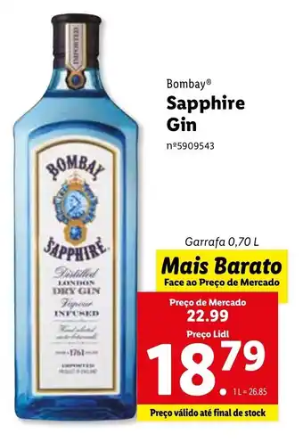 Lidl Bombay Sapphire Gin 0,70L promoção