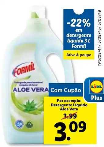Lidl Formil Detergente Líquido Aloé Vera promoção