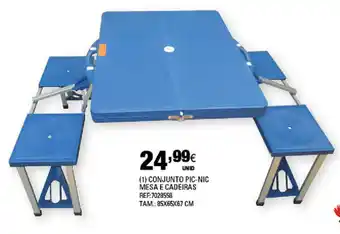 Continente Conjunto Pic-NIC Mesa e Cadeira 85x65x67cm promoção