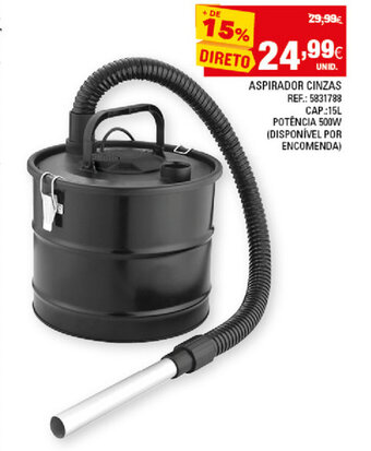 Continente Aspirador Cinzas 15L promoção