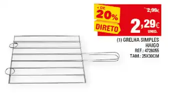 Continente Grelha Simples Hairo 25x30cm promoção
