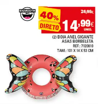Continente Boia Anel Gigante Asas Borbeleta promoção