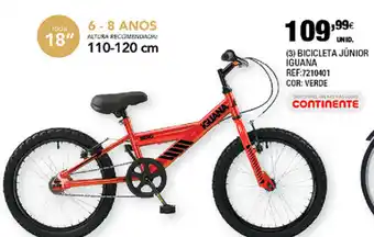 Continente Bicicleta Júnior Iguana 110-120cm promoção